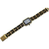 シャネル CHANEL プルミエール M H0001 ブラック ゴールドメッキ クオーツ レディース 腕時計