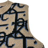 クリスチャン・ディオール Christian Dior ×Cactus Jack 総柄カシミヤニットベスト 283M654AT357 ベージュ カシミヤ メンズ ニット