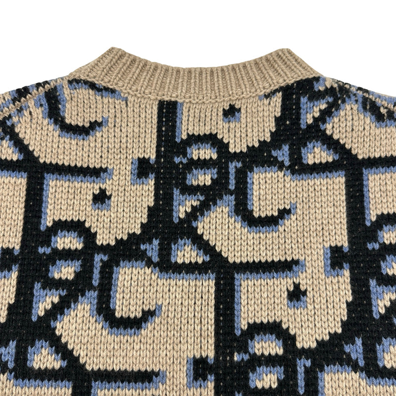 クリスチャン・ディオール Christian Dior ×Cactus Jack 総柄カシミヤニットベスト 283M654AT357 ベージュ カシミヤ メンズ ニット クリスチャン・ディオール Christian Dior ×Cactus Jack 総柄カシミヤ