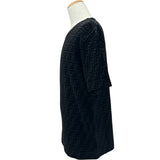 フェンディ FENDI FF総柄エンボス半袖Tシャツ FY0936 ブラック コットン メンズ 半袖Ｔシャツ