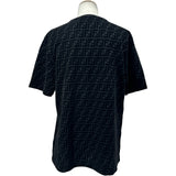 フェンディ FENDI FF総柄エンボス半袖Tシャツ FY0936 ブラック コットン メンズ 半袖Ｔシャツ