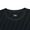 フェンディ FENDI FF総柄エンボス半袖Tシャツ FY0936 ブラック コットン メンズ 半袖Ｔシャツ