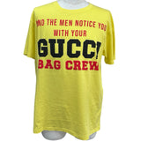 グッチ GUCCI ロゴプリントTシャツ 615044 イエロー コットン メンズ 半袖Ｔシャツ