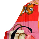 グッチ GUCCI 総柄シルクノースリーブシャツ オレンジ シルク レディース その他トップス