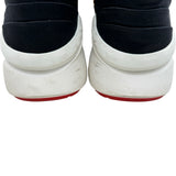 クリスチャン・ルブタン Christian louboutin レオパードスタッズ装飾スリッポン ブラック レザー レディース スリッポン