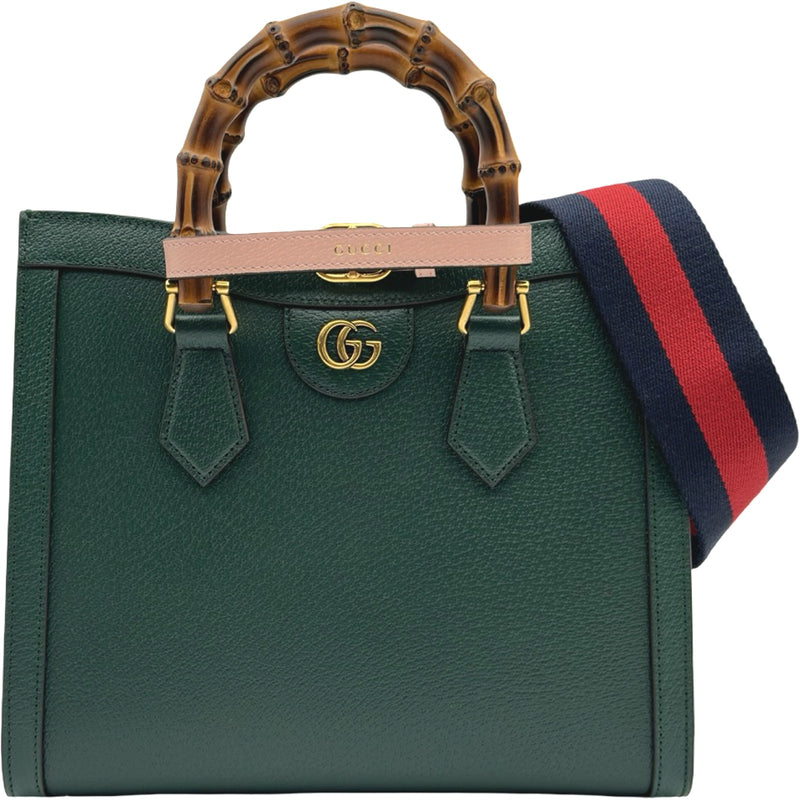 【ちょこ】ダイアナ ハンドバック グッチ GUCCI ダイアナ ミディアムトートバッグ 702721 グリーン