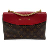 ルイ・ヴィトン LOUIS VUITTON サン・プラシード M43713 ブラウン/レッド モノグラム/レザー レディース ショルダーバッグ