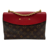 ルイ・ヴィトン LOUIS VUITTON サン・プラシード M43713 ブラウン/レッド モノグラム/レザー レディース ショルダーバッグ