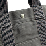 エルメス HERMES エールライントートMM グレー シルバー金具 ナイロンキャンバス レディース トートバッグ