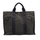 エルメス HERMES エールライントートMM グレー シルバー金具 ナイロンキャンバス レディース トートバッグ