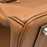 エルメス HERMES バーキン40 D刻印 ゴールド シルバー金具 トゴ メンズ ハンドバッグ