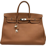 エルメス HERMES バーキン40 D刻印 ゴールド シルバー金具 トゴ メンズ ハンドバッグ