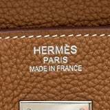 エルメス HERMES バーキン40 D刻印 ゴールド シルバー金具 トゴ メンズ ハンドバッグ
