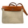 エルメス HERMES エールバッグMM □B刻 ベージュ/ゴールド ゴールド金具 トワル・レザー メンズ ショルダーバッグ