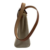 エルメス HERMES エールバッグMM □B刻 ベージュ/ゴールド ゴールド金具 トワル・レザー メンズ ショルダーバッグ