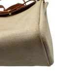 エルメス HERMES エールバッグMM □B刻 ベージュ/ゴールド ゴールド金具 トワル・レザー メンズ ショルダーバッグ