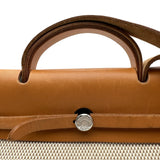 エルメス HERMES エールバッグMM □H刻 ベージュ/ゴールド トワル/レザー レディース ショルダーバッグ