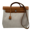 エルメス HERMES エールバッグMM □H刻 ベージュ/ゴールド トワル/レザー レディース ショルダーバッグ