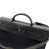 エルメス HERMES エールバッグMM □E刻印 ブラック シルバー金具 トワル レザー ユニセックス ハンドバッグ ショルダーバッグ