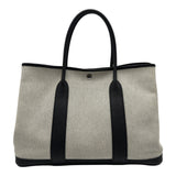 エルメス HERMES ガーデンパーティPM Z刻 エクリュ/ブラック トワル/ネゴンダ レディース トートバッグ