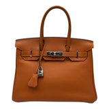 エルメス HERMES バーキン30 □H刻 オレンジ シルバー金具 トリヨン レディース ハンドバッグ