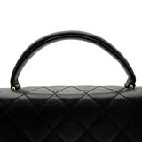 シャネル CHANEL トップハンドルバッグ A12397 7番台 ブラック ゴールド金具 キャビアスキン レディース ハンドバッグ