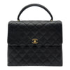 シャネル CHANEL トップハンドルバッグ A12397 7番台 ブラック ゴールド金具 キャビアスキン レディース ハンドバッグ
