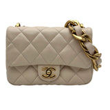 シャネル CHANEL マトラッセ ミニフラップ バッグ AS3214 ベージュ ゴールド金具 ラムスキン レディース ショルダーバッグ