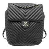 シャネル CHANEL Vステッチ リュック A91121 22番台 ブラック シルバー金具 ラムスキン レディース リュック・デイパック