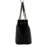 シャネル CHANEL ココマーク チェーントートバッグ A67292 17番台 ブラック ゴールド金具 キャビアスキン レディース トートバッグ