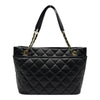 シャネル CHANEL ココマーク チェーントートバッグ A67292 17番台 ブラック ゴールド金具 キャビアスキン レディース トートバッグ