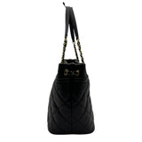 シャネル CHANEL ココマーク チェーントートバッグ A67292 17番台 ブラック ゴールド金具 キャビアスキン レディース トートバッグ