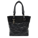 シャネル CHANEL パリビアリッツトートPM A34208 17番台 ブラック シルバー金具 コーティングキャンバス レディース トートバッグ