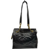 シャネル CHANEL ココマーク チェーントートバッグ 3番台 ブラック ゴールド金具 ラムスキン レディース ショルダーバッグ