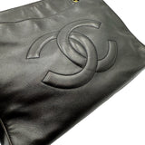 シャネル CHANEL ココマーク チェーントートバッグ 3番台 ブラック ゴールド金具 ラムスキン レディース ショルダーバッグ