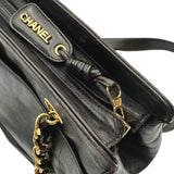 シャネル CHANEL ココマーク チェーントートバッグ 3番台 ブラック ゴールド金具 ラムスキン レディース ショルダーバッグ