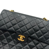 シャネル CHANEL マトラッセ ダブルフラップバッグ ブラック ゴールド金具 ラムスキン レディース ショルダーバッグ