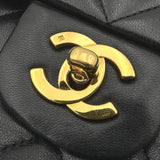 シャネル CHANEL マトラッセ ダブルフラップバッグ ブラック ゴールド金具 ラムスキン レディース ショルダーバッグ