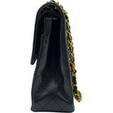 シャネル CHANEL マトラッセ ダブルフラップバッグ ブラック ゴールド金具 ラムスキン レディース ショルダーバッグ