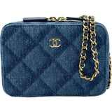 シャネル CHANEL デニム カメラバッグ AP2463 ブルー ゴールド金具 レディース ショルダーバッグ