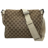グッチ GUCCI メッセンジャーバッグ 146236 アイボリー GGキャンバス/レザー メンズ ショルダーバッグ