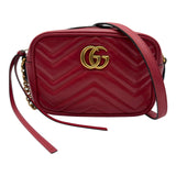 グッチ GUCCI GGマーモント スモールカメラバッグ 448065 レッド レザー レディース ショルダーバッグ