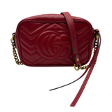 グッチ GUCCI GGマーモント スモールカメラバッグ 448065 レッド レザー レディース ショルダーバッグ