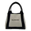 バレンシアガ BALENCIAGA ネイビーカバスS 339933 アイボリー/ブラック キャンバス/レザー レディース トートバッグ