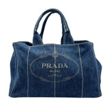 プラダ PRADA カナパ トートバッグ B1872B デニムブルー カナパデニム レディース ハンドバッグ