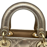 クリスチャン・ディオール Christian Dior レディディオール スモール M0538ONGE ブロンズ ゴールド金具 カナージュラム レディース ハンドバッグ