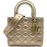クリスチャン・ディオール Christian Dior レディディオール スモール M0538ONGE ブロンズ ゴールド金具 カナージュラム レディース ハンドバッグ