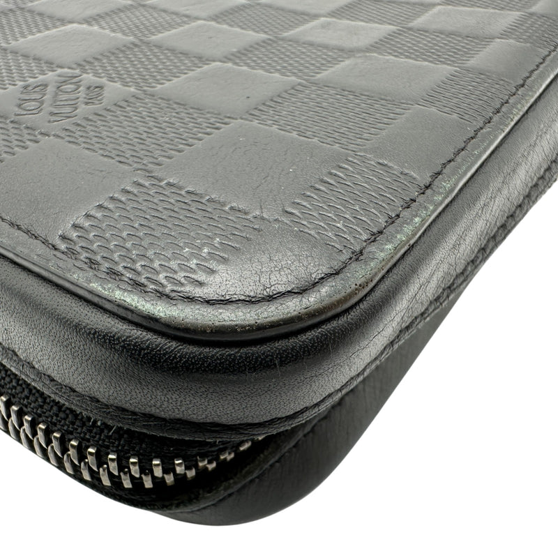 【美品】LOUIS VUITTON ルイヴィトン N61254 ハンドバッグ　トラベルケース　ラウンドファスナー ジッピー XL ダミエアンフィニ 長財布（小銭入れあり） ダミエ・アンフィニ レザー オニキス メンズ 現行品 ルイ・ヴィトン LOUIS VUITTON ジッピーXL N61254 ブラック ダミエ