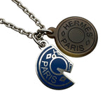 エルメス HERMES カルーゼル ネックレス シルバー/ブルー メタル/バッファローホーン ユニセックス ネックレス