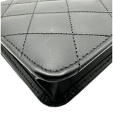 シャネル CHANEL カンボンライン チェーンウォレット A46646 16番台 ブラック シルバー金具 ラムスキン レディース ショルダーバッグ